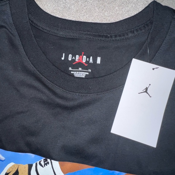 Jordan Black Tee with Sneaker and Blue Graphic - Picture 3 of 3
